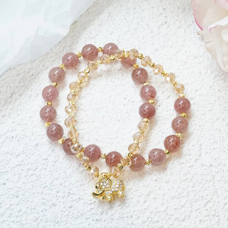 Retro colour hair crystal bracelet for women with ethnic colour matching design