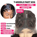Real human hair Ruili style gradient lace front wig on a model, showing long waves.