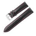 Quick release leather watch strap in cowhide showing colour options and straight end design