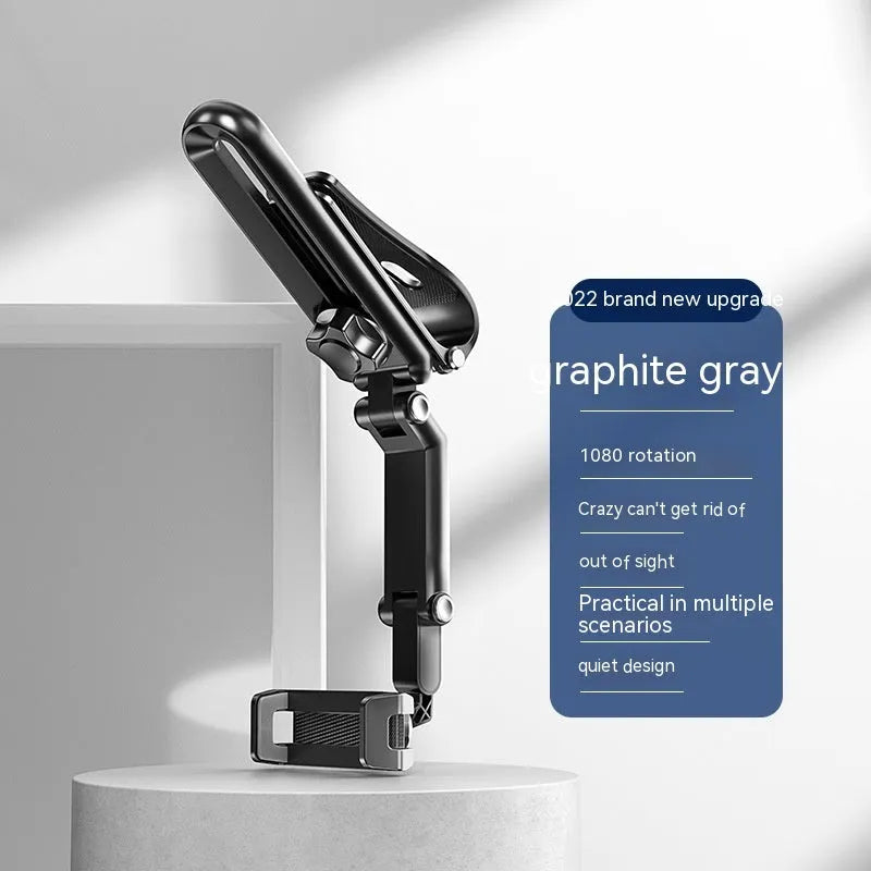 Car mobile phone holder with 360-degree rotation on dashboard showing black and grey colour combination