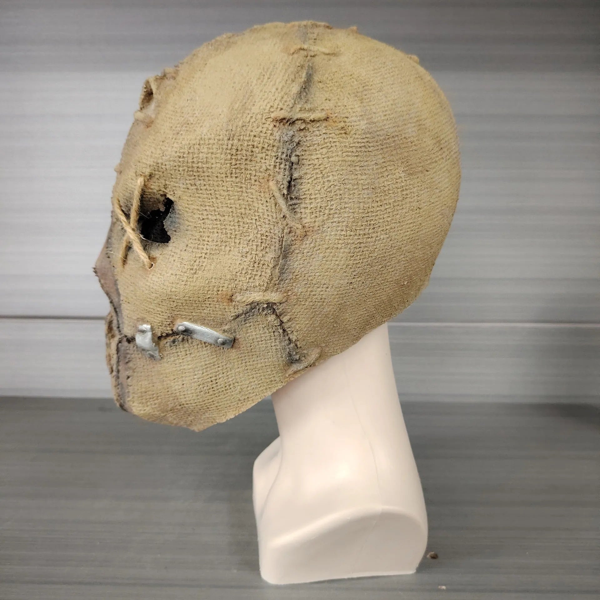 Latex scar skull horror mask for Halloween measuring 31cm by 25cm