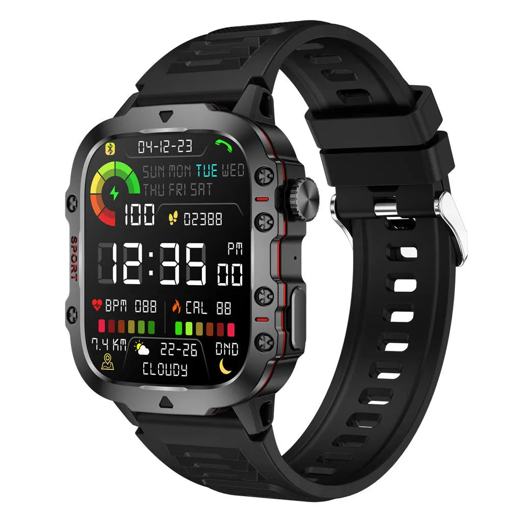 QX11 Smart Bluetooth Watch in black or khaki with a TFT touch screen on a wrist.