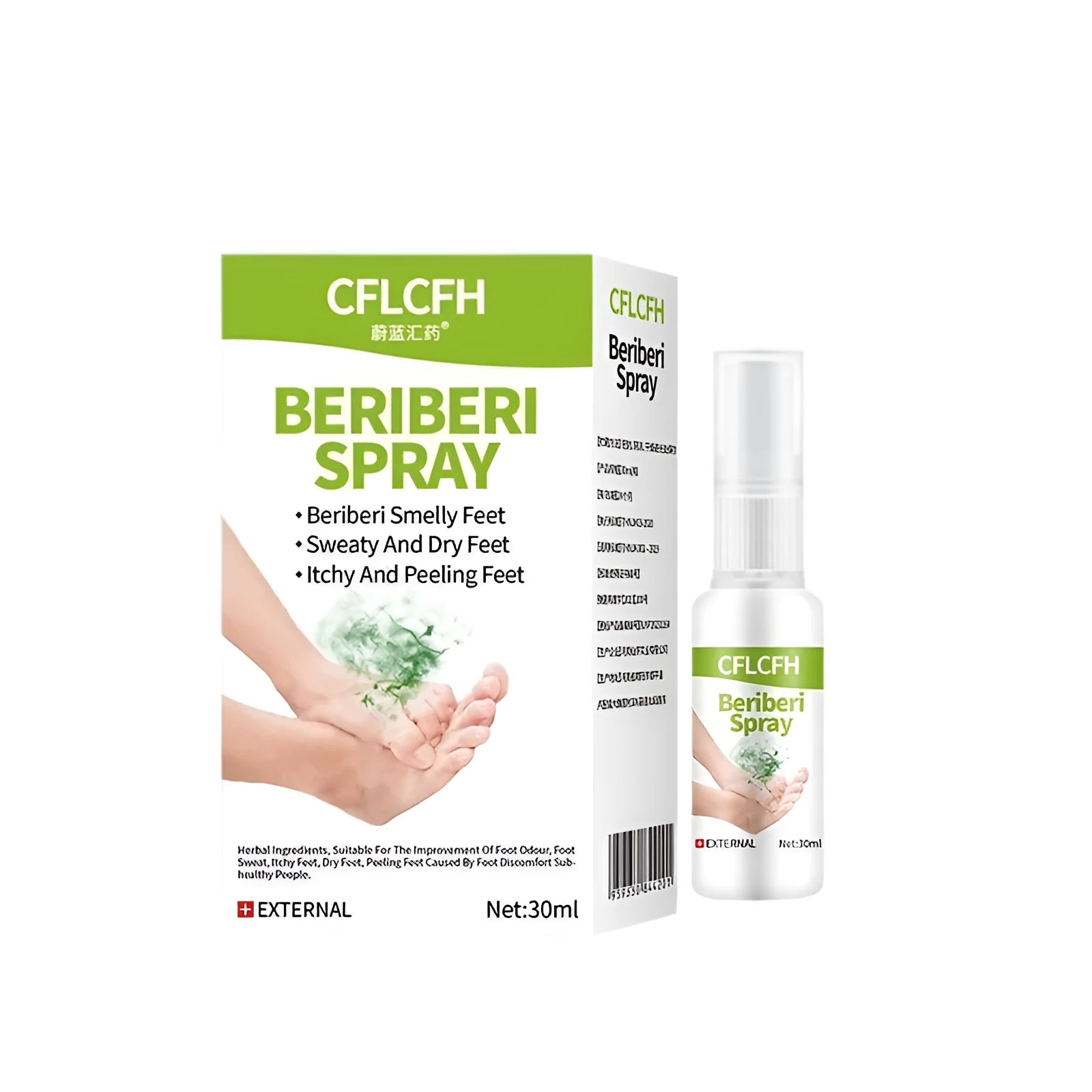 30ml foot odour spray bottle for shoes and feet with herbal formula