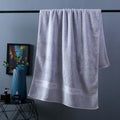 Pure color thick cotton bath towel set with three towels in white, pink, light gray, light brown, blue, dark gray