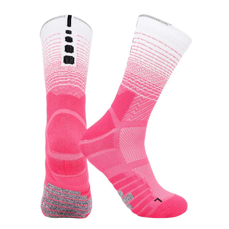 Adult quick-drying non-slip gradient sports socks for cycling and running – polyester fibre construction