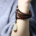 Pterocarpus Santalinus 108 6mm beads Hotian jade pendant rosewood bracelet unisex carved