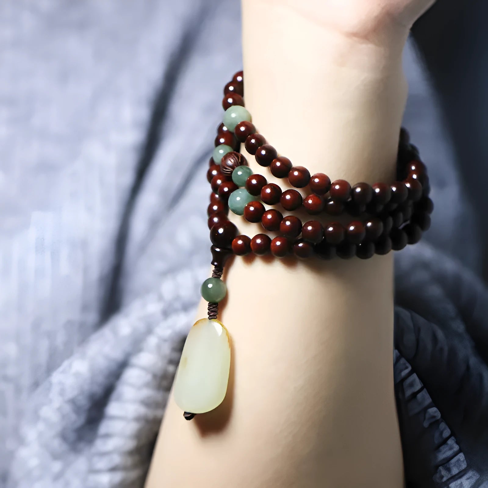 Pterocarpus Santalinus 108 6mm beads Hotian jade pendant rosewood bracelet unisex carved