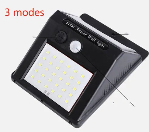 Solar outdoor garden lamp with LED sensor light 100LED motion detection for pathway patio
