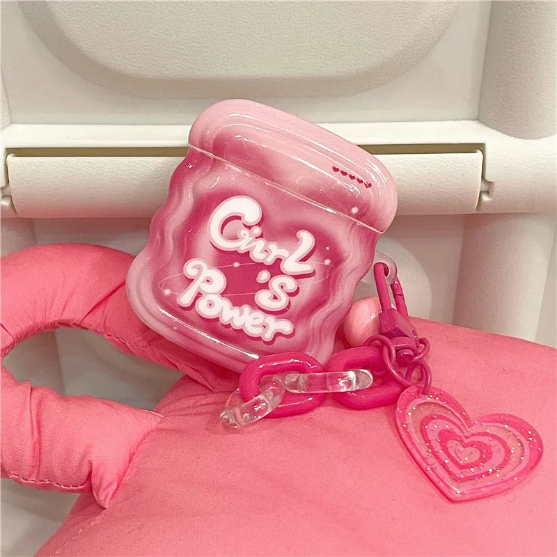 Pink silicone back cover for AirPods charging case