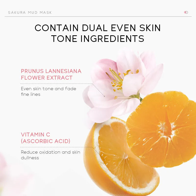 Cherry blossom mud mask 30g in packaging, a facial mask for cleansing and moisturising