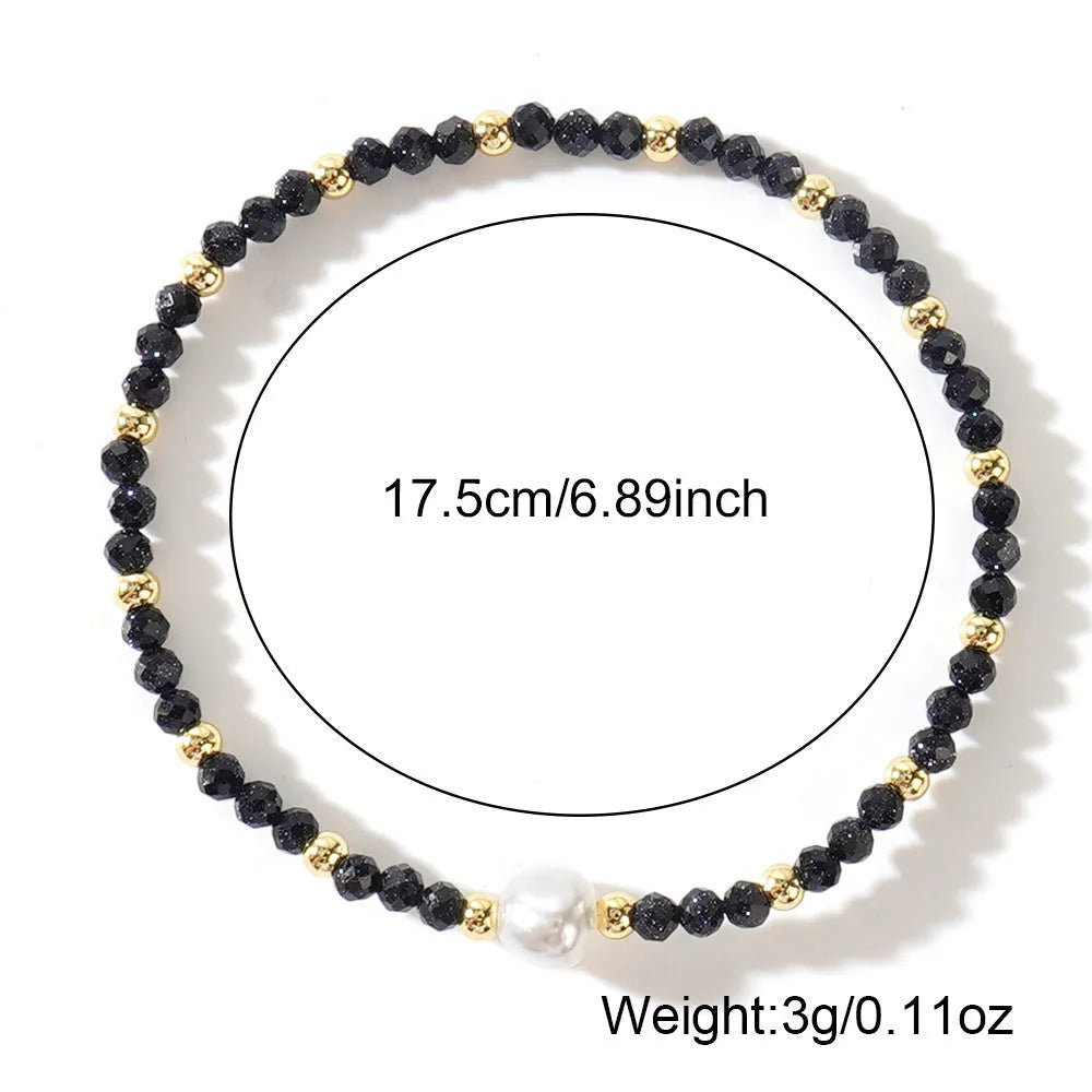 Natural stone unisex bracelet with geometric ellipse design, light luxury style, multiple colour options