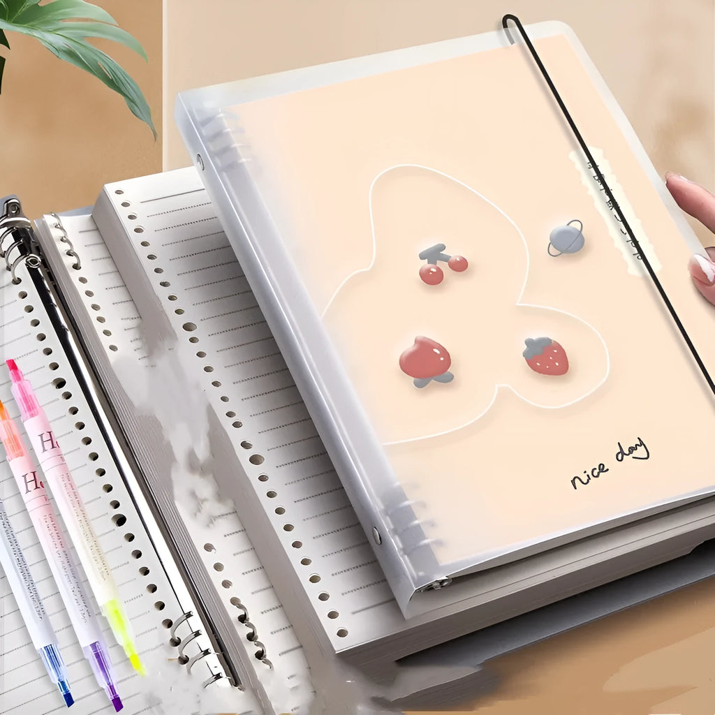 B5 hard cover loose-leaf notebook with detachable pages in 255x180mm size showing Daolin paper and colour pages