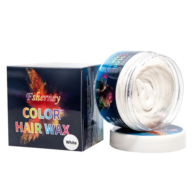 120g hair styling clay in nine colours including blue, green, purple, and rose red