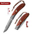 VG10 folding mini outdoor knife with stainless steel blade, dovetail styling, red forest colour