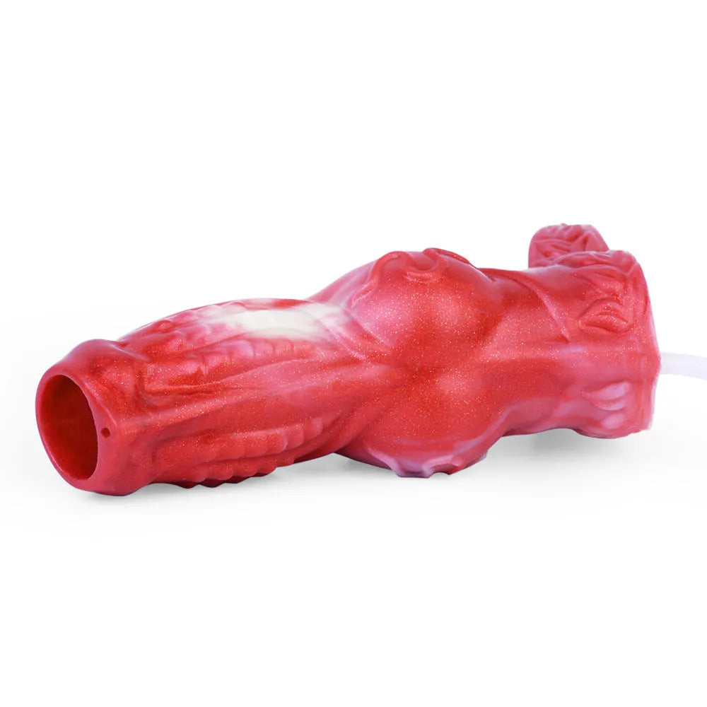 Liquid silicone water spray condom toy with syringe airbag system in M and L sizes