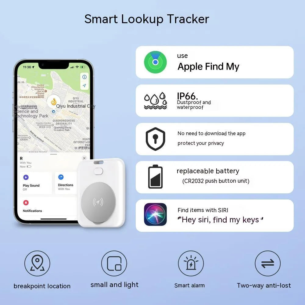 White smart anti-lost locator pet tracking device with alarm made from ABS plastic