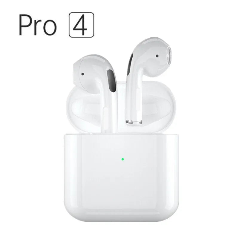 Pro4 Black and Pro4 White wireless in-ear sports Bluetooth headphones on a plain background.
