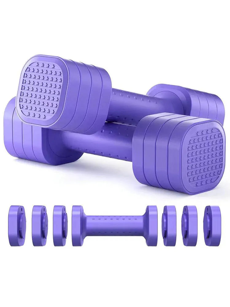 Pink and blue detachable 5lb dumbbells for women's fitness and body shaping