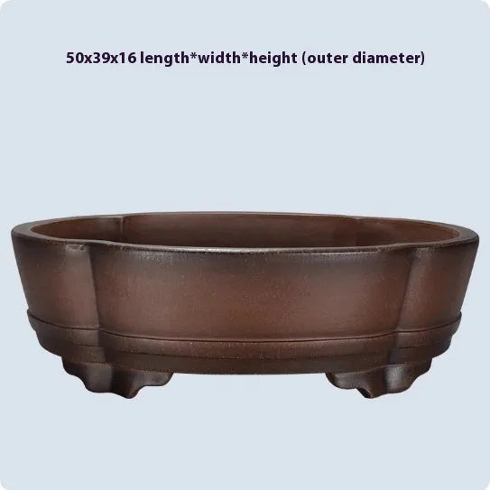 Classical purple clay ceramic flower pot measuring 50x39x16cm for plant display