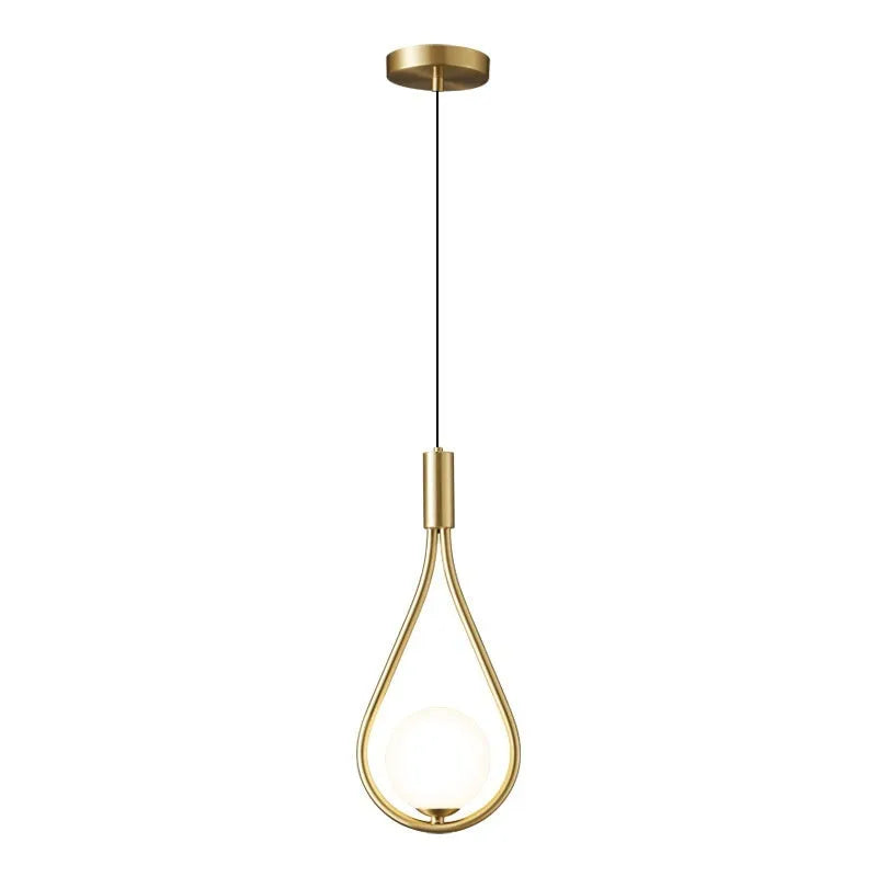 Copper modern minimalist bedroom chandelier ceiling light with choice of three shade colours.