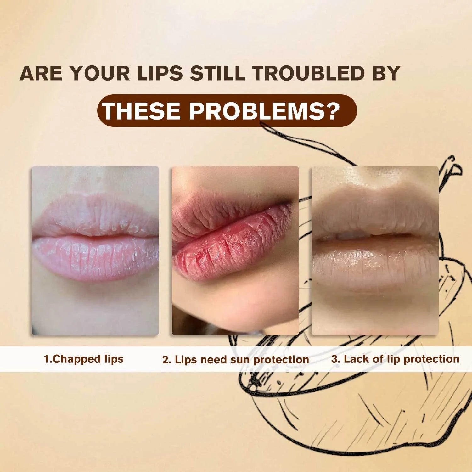 Protective lip moisturising cream 50ml in lipstick-style applicator for dry chapped lips