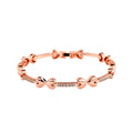 European hip hop bracelet tennis chain inlaid copper with box buckle in gold finish