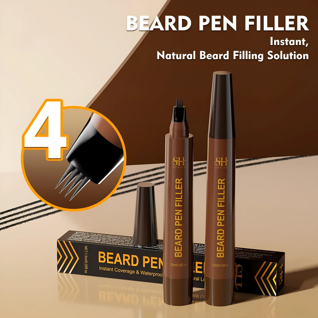 Men's sweatproof waterproof beard eyebrow hairline filler pencil in black and dark brown