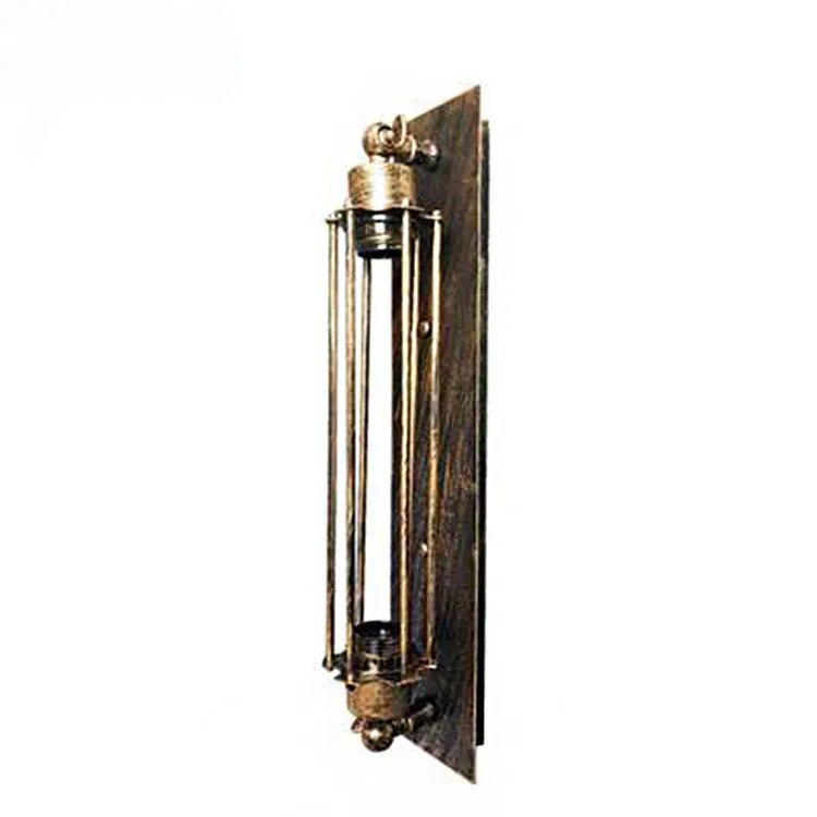 Industrial retro flute wall lamp in iron with black bronze rust or silver finish