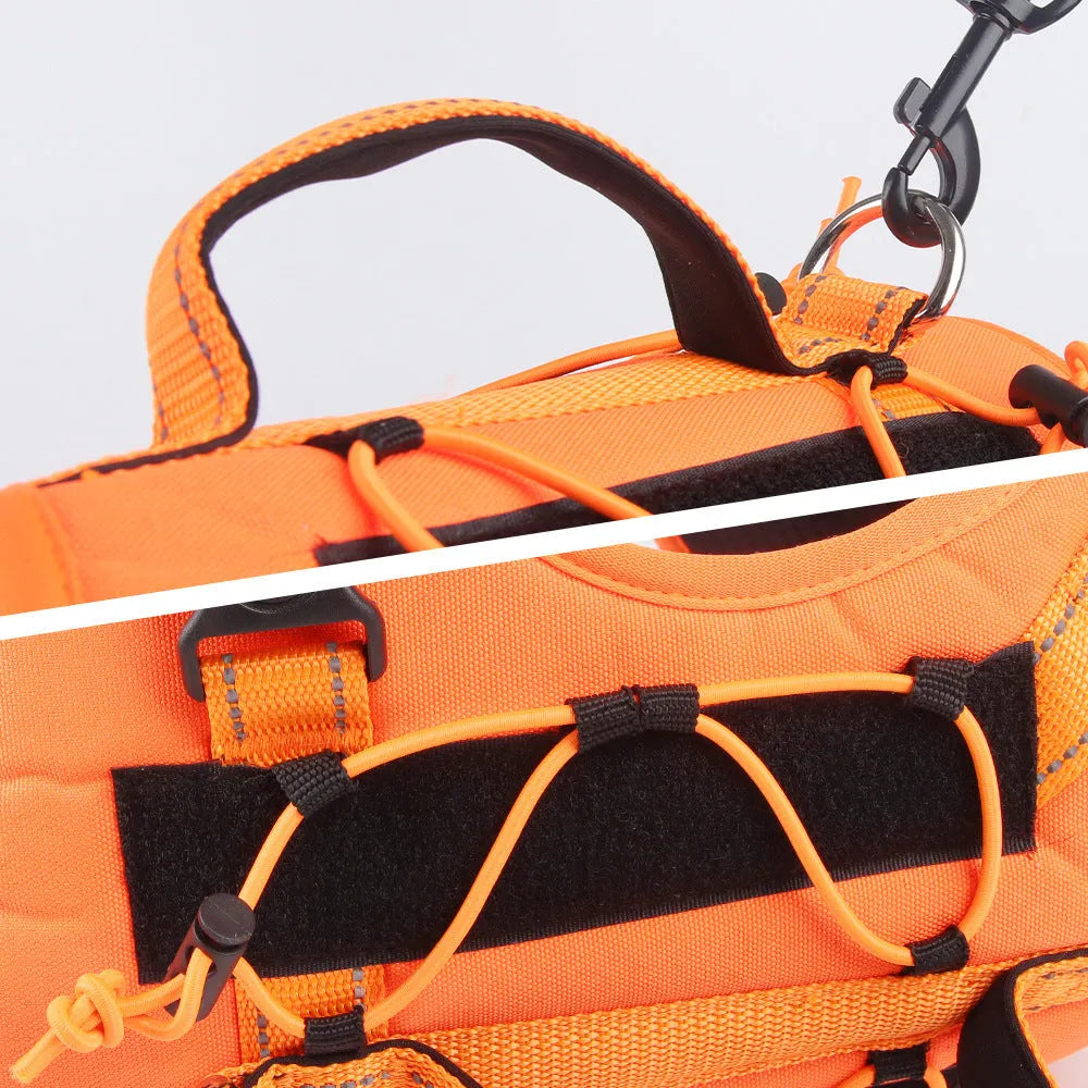 Reflective dog vest harness with explosion-proof breast strap and integrated hand-holding rope in multiple colour options