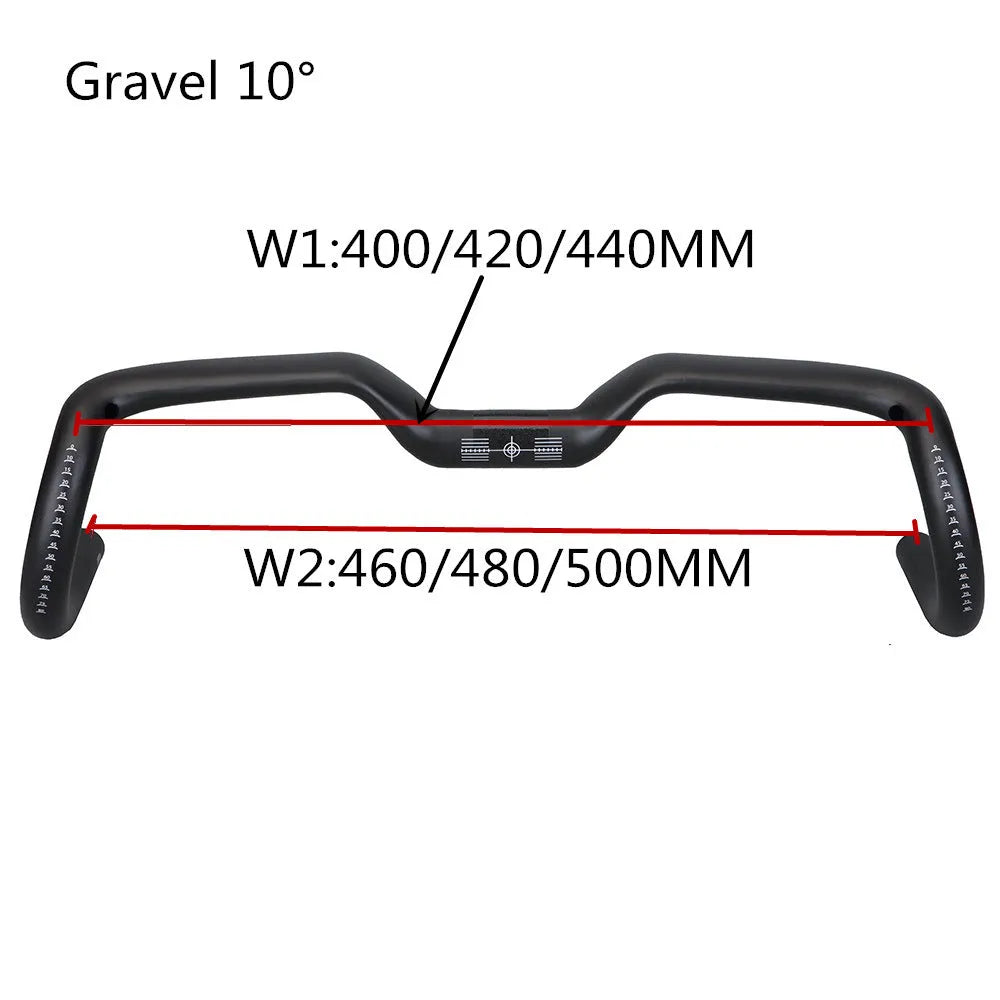 Black carbon fibre large angle bent motorcycle handlebar with 31.8mm clamp and 125mm rise