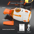 USB handheld desktop vacuum cleaner in blue rocket design for keyboard and car cleaning