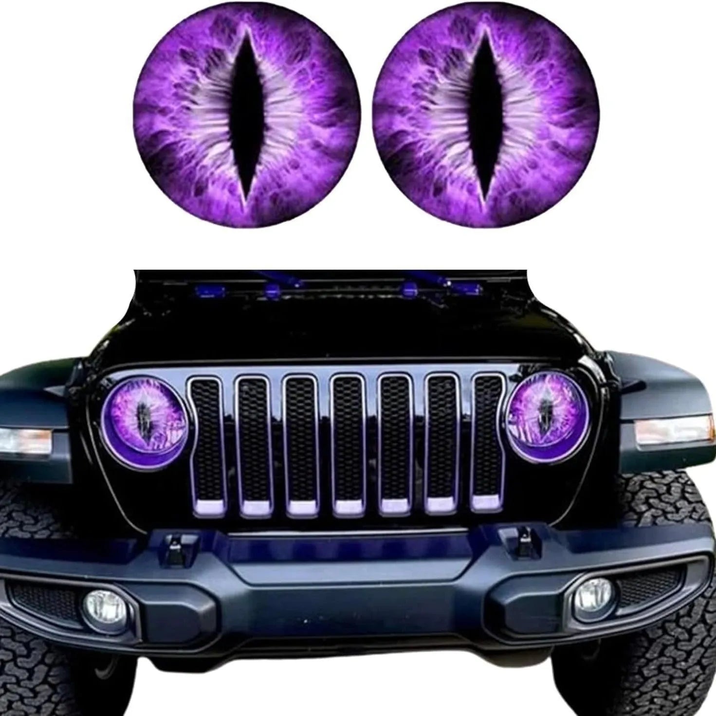 Beast Eye PVC headlight decal decoration 20x20cm pair showing Monster Eye lamp design