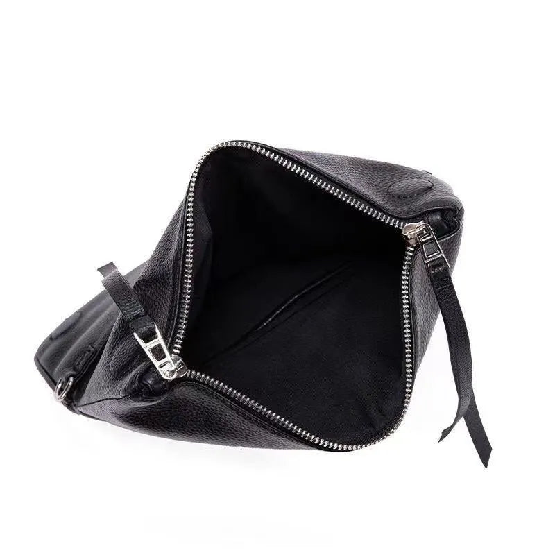 Fashion chain folding clutch women's shoulder messenger bag in black classic colour, PU material shell shape with chain strap