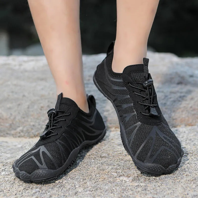 Breathable non-slip men women sports fitness running shoes lace-up rubber sole