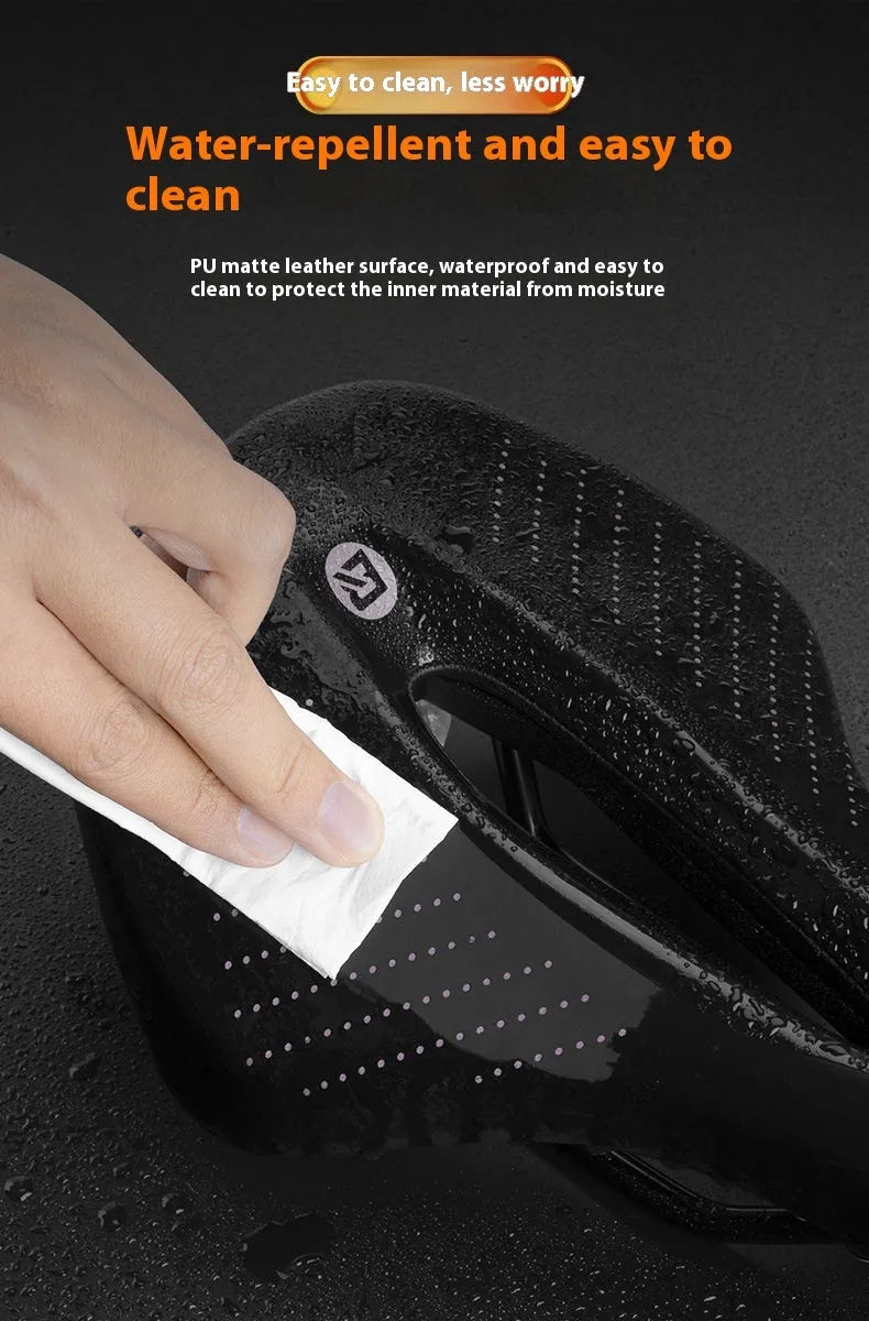 Black and pink PU foam bike seat cushion size M for mountain bike