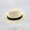 Men's outdoor sun protection wide brim top hat in beige, paper fabric, free size 58cm