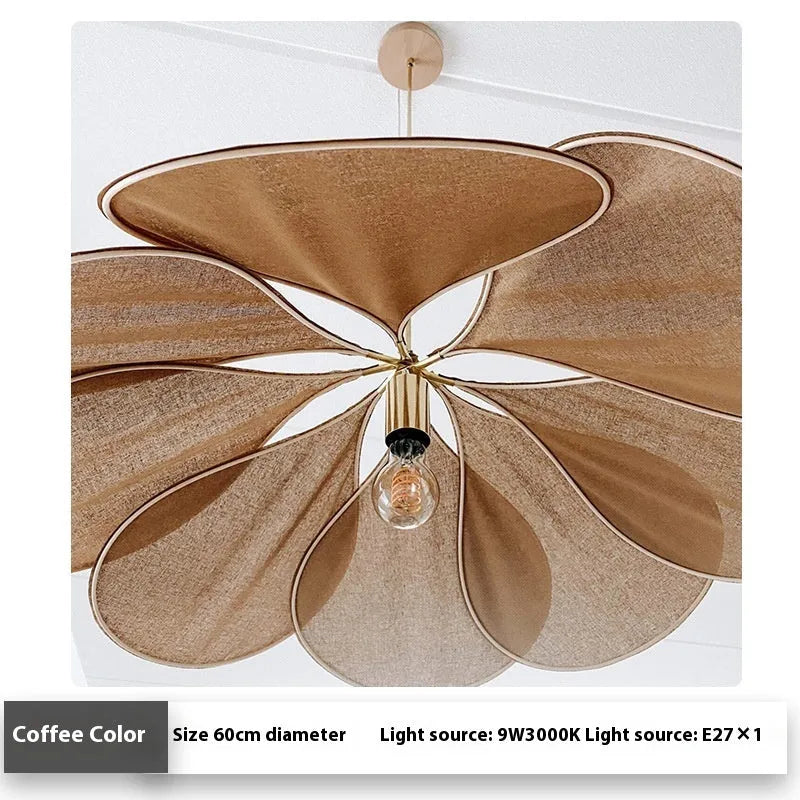 Bohemian fabric hanging lamp white 50cm diameter ceiling chandelier for hotel