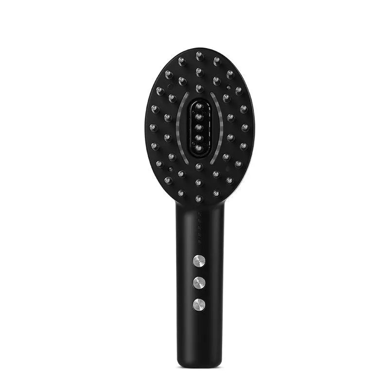 Black scalp massager and liquid application device with USB charging cable