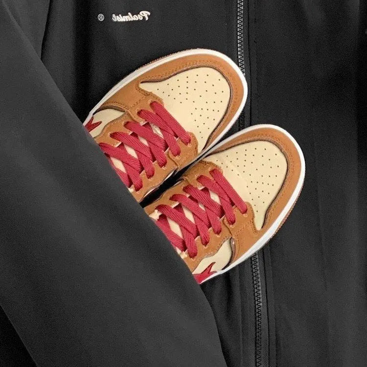 Women's brown casual sneakers with sequin detailing, platform mid heel, and low-top round toe design