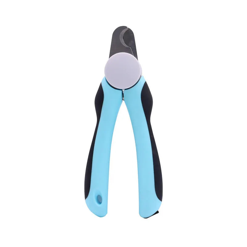 Blue heavy duty dog nail clippers with safety guard for large breeds and thick nails