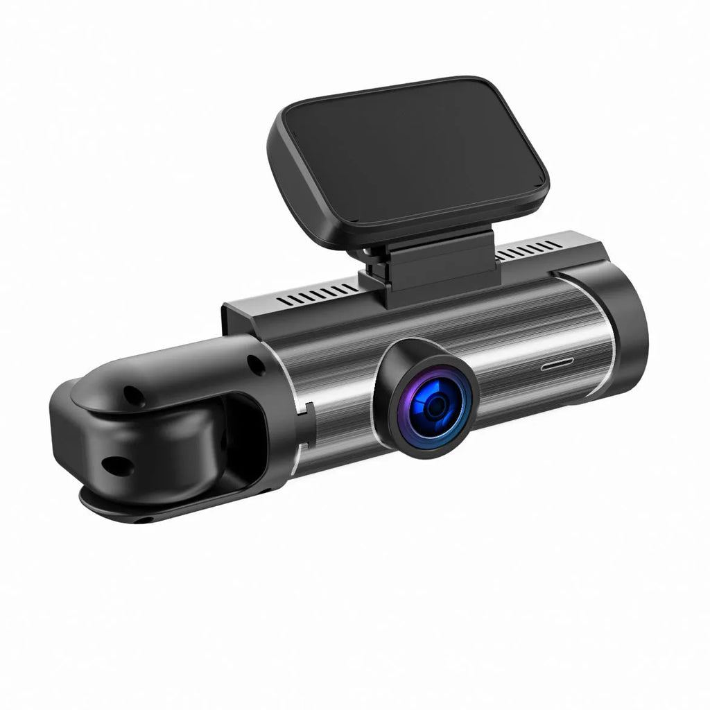 Dual-lens HD 3.5-inch driving recorder with 150-degree wide angle and night vision, displayed on a windscreen