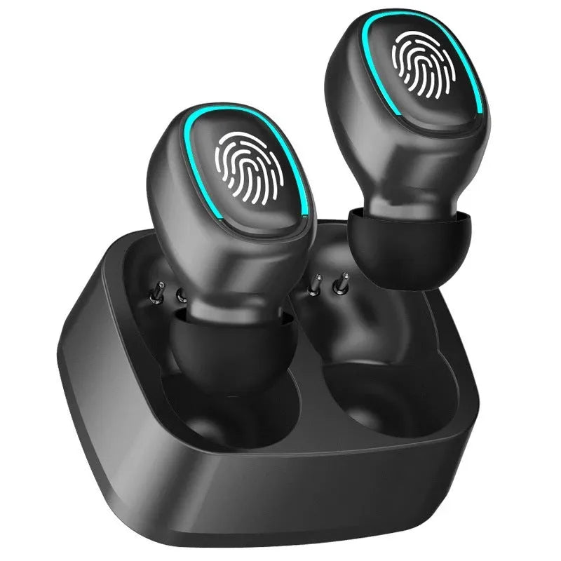 Plastic wireless Bluetooth headset with earplug style available in multiple colours