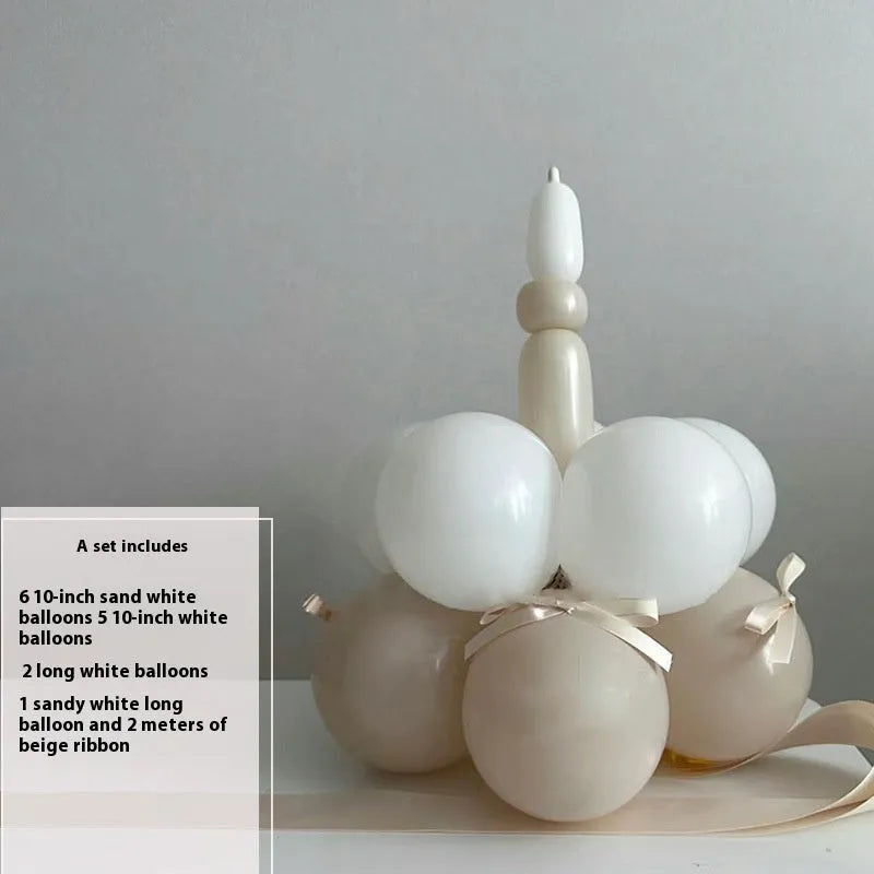 DIY balloon bouquet cake decoration set with round balloons for party decoration