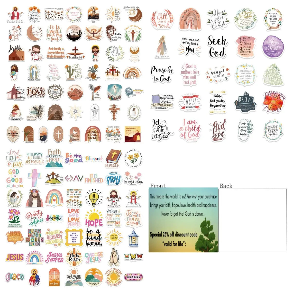 Set of 50 random pattern graffiti stickers for wall and surface decoration