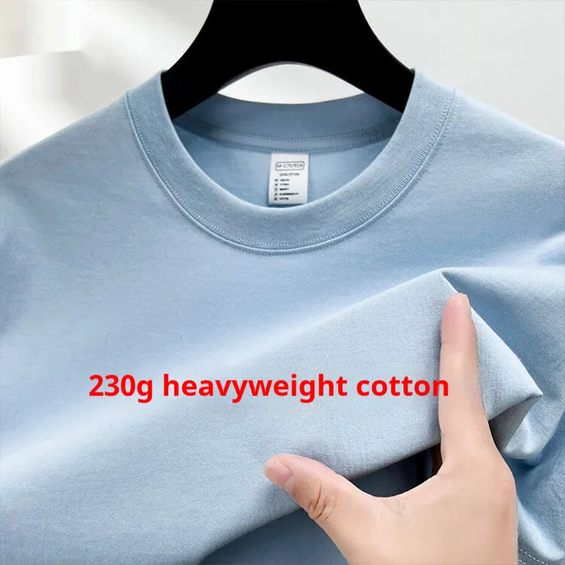 Men's drop shoulder solid colour cotton T-shirt in white, front view, short sleeves, relaxed fit