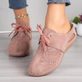 Women's black lace-up baotou wedge sandals with hollow out design and rubber sole