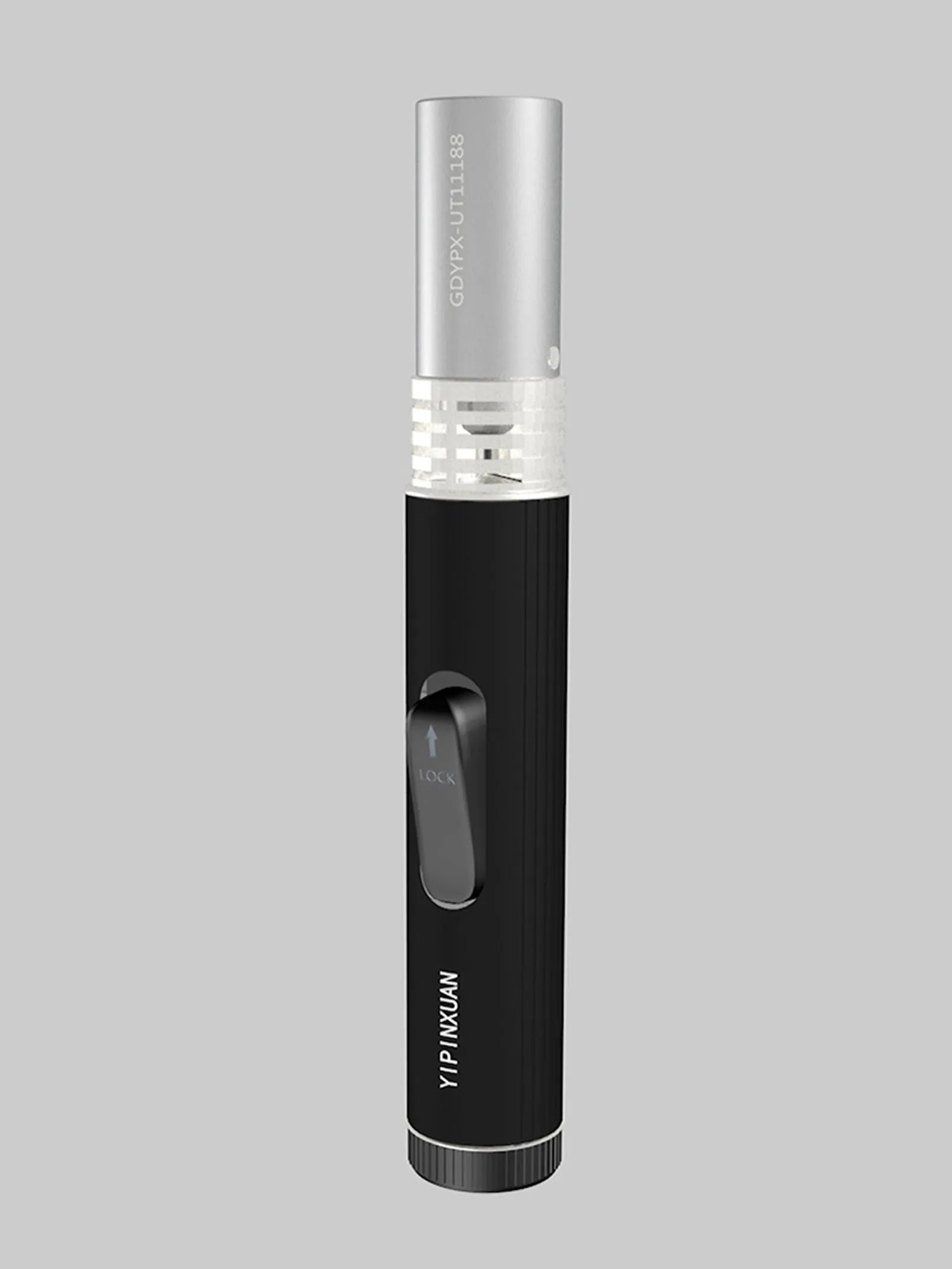 Portable flamethrower metal outdoor lighter in black with frosted finish and child lock