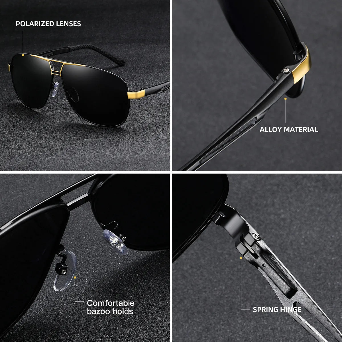 Men's orange red aviator sunglasses with polarised HD lenses and a metal frame.