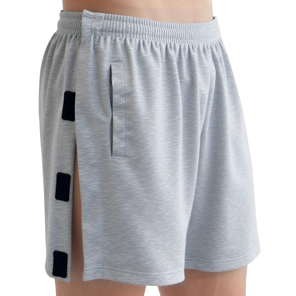 Men's fracture underwear velcro pants in black, easy off waist and leg, polyester fabric