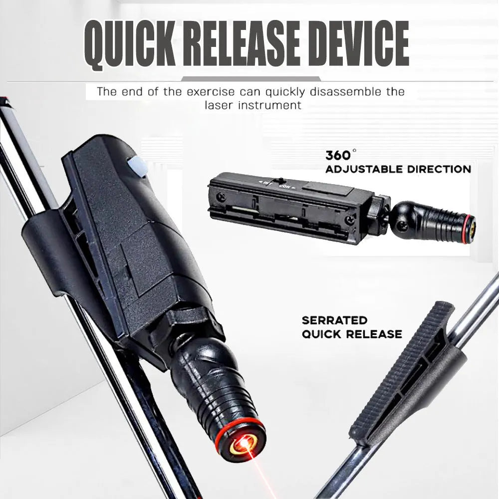Black golf putting laser aiming instrument for alignment practice.